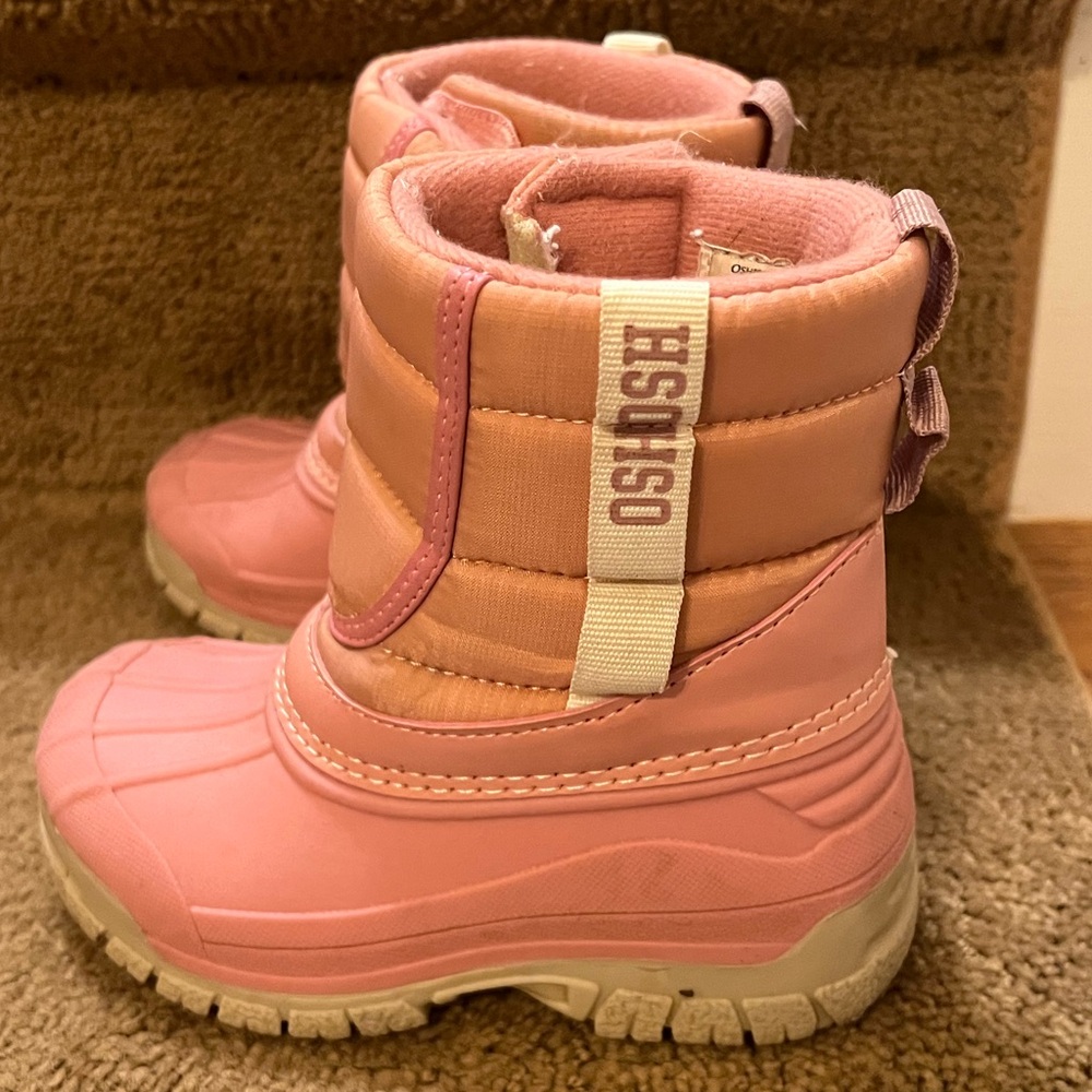 OshKosh B'gosh Little Girls Splash Boots Pink Kids Snow Waterproof Size 7 - Picture 3 of 7